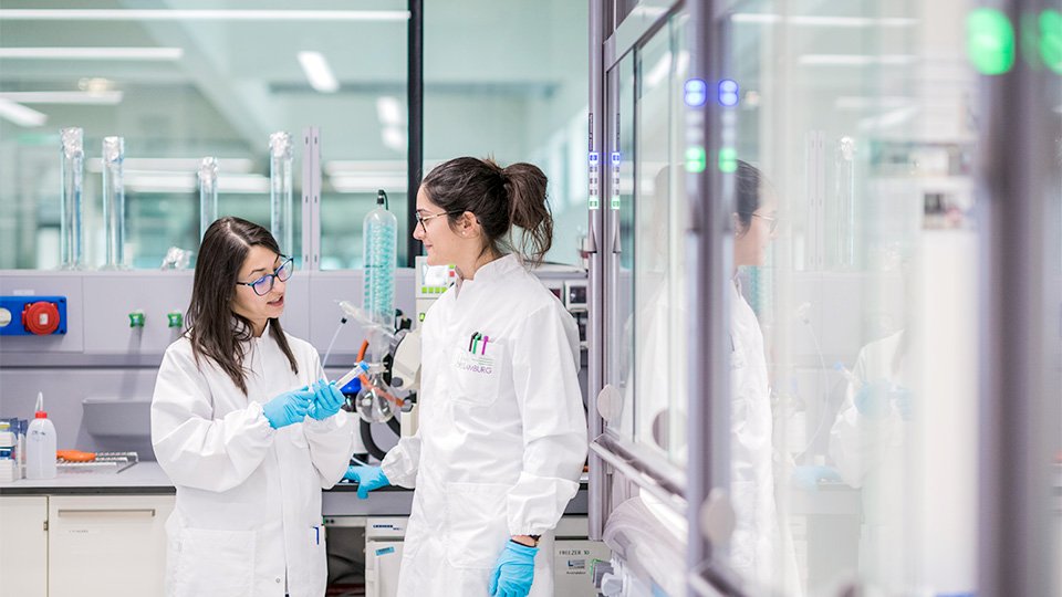 Woman standing in a laboratory